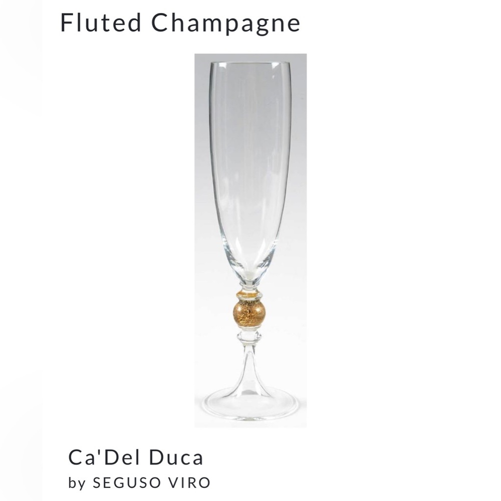 (3) Seguso Viro Ca’ Del Duca champagne flutes